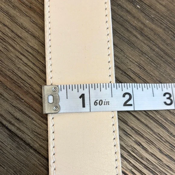 NWT Free People Cream Arlo Leather Hip Belt with Silver Buckle - Picture 3 of 11